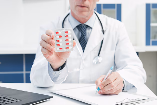 medical professional reviewing pain medication dosage